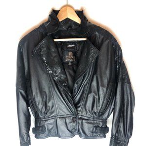 Vintage Byrnes & Baker Leather Jacket Womens  Black Motorcycle Thinsulate XS